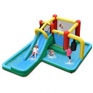 Château gonflable Coast, pour enfants avec toboggan toboggan & piscine, 470 x 370 x 190 cm, coloré