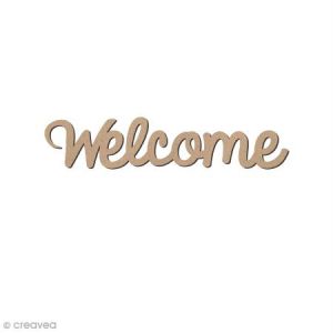 Image de Creavea Mot Welcome en bois - 7,5 x 1,8 cm