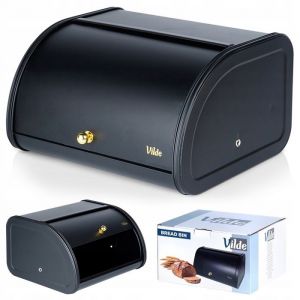 Boîte à pain en métal noir 30x26,5x17 cm