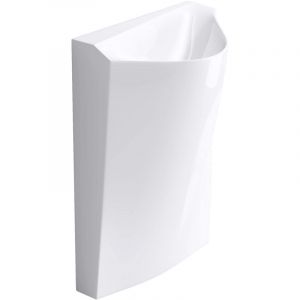 Mai & Mai Lavabo à Poser au Sol Blanc 66cm Vasque sur Pied en Résine Evier Lave Mains Salle de Bain sans Trop-plein Col37