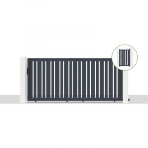 Casanoov - Pack portail coulissant 350x160cm veymont + Portillon 1m veymont H.160cm Gris