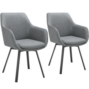 TecTake Chaise pivotante à accoudoirs rembourré avec dossier continu
