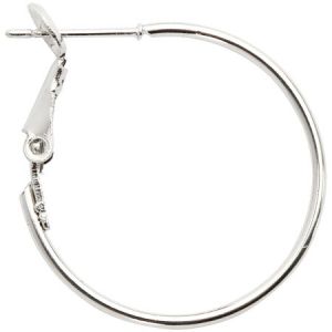 Creotime Boucles d'oreilles créoles 25 mm - Argenté - 8 pcs