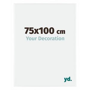 Your Decoration - 75x100 cm - Cadre Photo en Plastique Avec Verre acrylique - Anti-Reflet - Excellente Qualit&eacute; - Blanc Brillant - Cadre Decoration