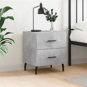 VidaXL Table de chevet gris béton 40x35x47,5 cm bois d’ingénierie 827348