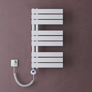 Radiateur de Salle de Bain Sèche-Serviette 76x40cm avec Résistance Chauffante Blanc 600W Radiateur à Eau Chaude Blanc Design fn - Doporro