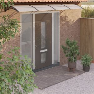 VidaXL Auvent de porte Noir et transparent 350x80 cm Polycarbonate