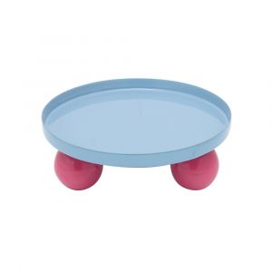 Present time Tablett m&eacute;tal bleu 20x20x7cm