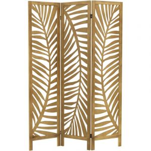 Ml-design - Paravent Intérieur Fukuoka, Naturel, 170x121 cm, en Bois, à 3 Panneaux Pliables, Cloison de Séparation Décorative Séparateur de Pièce