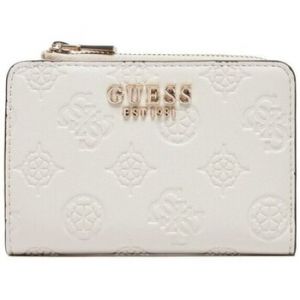 Guess Porte-monnaie cr&egrave;me pour femme - Zarela SLG Zip Around Card Case Cream White Logo 300535