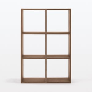 Set de 2 &eacute;tag&egrave;res &eacute;troites en noyer ‐ 2x3 niveaux (Dont Eco‐part. 2,80 &euro;)