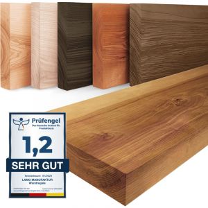 Lamo Manufacture étagère Murale, étagère en Bois avec Un Bord Naturel, Frène Rustique 50cm, LWG-01-A-003-50