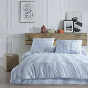 Terre de Nuit Parure de lit Vichy 260x240 Bleu