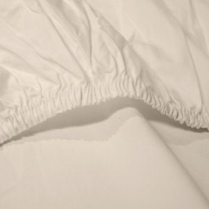 Zydante Drap-housse 100% coton - Cr&egrave;me - 140x200+30 cm