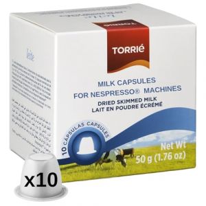 Capsule Nespresso Compatible Torri&eacute; Lait en poudre &eacute;cr&eacute;m&eacute; 6 boites - 60 capsules