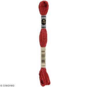Dmc Fil &agrave; broder Moulin&eacute; Etoile - Rouge cerise C321 - Echevette 8 m