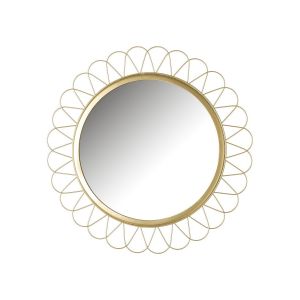 Wadiga Miroir rond soleil métal doré - Diamètre 40cm
