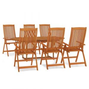 Mercatoxl Ensemble à dîner de jardin 7 pcs Bois d'eucalyptus m if