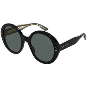 Image de Gucci Femme GG1081S 001 Lunettes de soleil Ac&eacute;tate Noir Gris Ronde