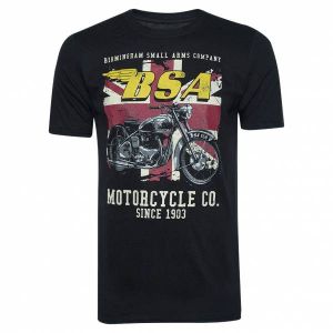 BSA BIRMINGHAM Union Jack Hommes T-shirt POMTS378BLK