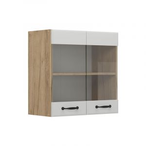 Vicco - Meuble de cuisine haut vitr&eacute; R-Line, Blanc campagne, 60cm