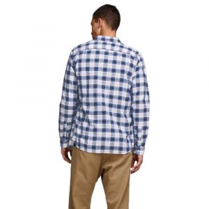 Image de Jack & Jones JJESUMMER Mix Shirt L/S S20 STS Chemise à Bouton Bas, Blanc, S Homme