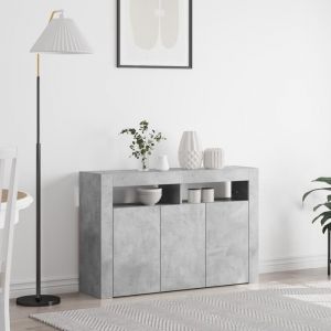 VidaXL Buffet Gris Béton Bois Reconstitué 116 x 30 x 75 cm Rectangulaire