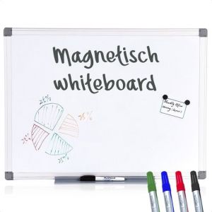 Tableau blanc avec Marqueurs - Goliving - 60 x 90 cm - Tableau magnétique - Planning hebdomadaire - Tableau noir