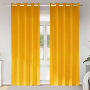 VidaXL Rideaux 2 Pcs Jaune Moutarde 140 X 260 Cm Velours