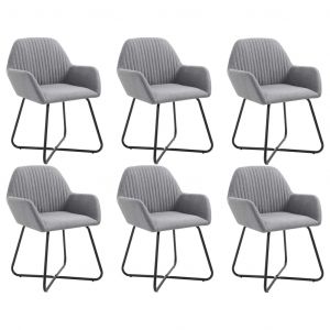 VidaXL Chaises de Salle à Manger Tissu Gris Clair 6 pcs Gris