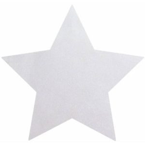 Ruedelafete Lot 6 Sets de table Paillettes Premium forme ETOILE 39cm, Blanc