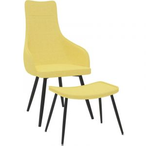 Image de VidaXL Chaise de canapé avec repose-pied Jaune moutarde Tissu