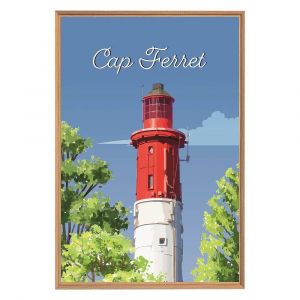 Ceanothe Tableau mural encadré illustration cap Ferret 65x97 cm