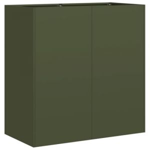 VidaXL Jardinière vert olive 80x40x80 cm acier laminé à froid