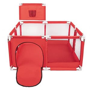 Parc Bébé Hexagonal Pliable - Selonis - Rouge - Enfant - Mixte - 6 mois à 3 ans