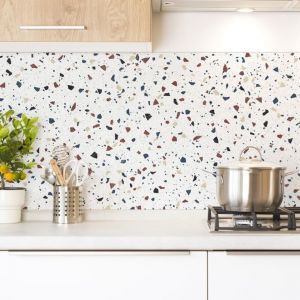 2 bandeaux de cr&eacute;dence cuisine - fond de hotte - 2x(120x50 cm)