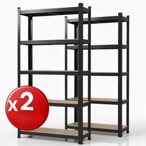 2 Set &Eacute;tag&egrave;res charges lourdes Lakota Utilisable individuellement Noir 200 x 100 x 50 cm