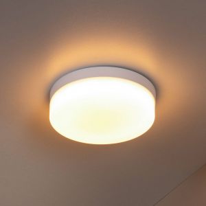 Image de Lucide BISKIT - Plafonnier Salle de bains - &Oslash; 23 cm - LED - 1x12W 2700K - IP44 - D&eacute;tecteur De Mouvement - Blanc