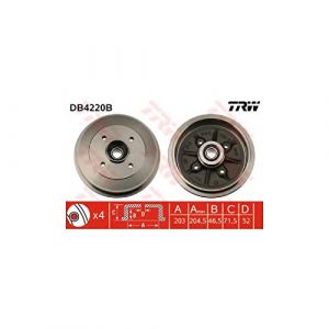Trw Tambour de frein PEUGEOT 206, CITROEN SAXO, PEUGEOT 106 (DB4220B)