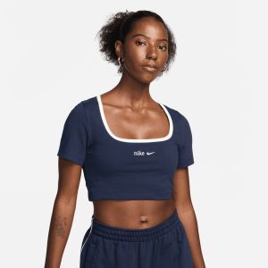 Image de Nike Sportswear Trend Tee Baby, T-shirts, Femme, obsidian, Taille: L, tailles disponibles:XS,S,M,L,XL - Couleur Bleu - Taille L