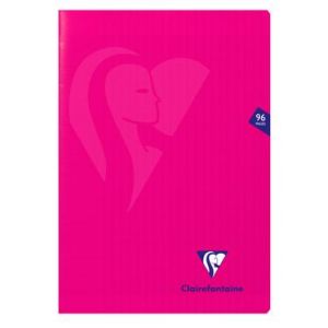 Clairefontaine 316161C - Cahier Mimesys 21 x 29,7 cm, 96 pages 90 g/m² piquées, rose, Grands carreaux