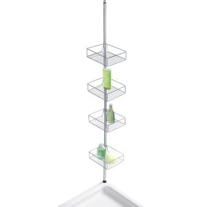 Wenko Etagère de douche extensible Domaso - L. 25 x H. 65/275 cm - Argent