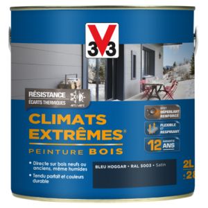 V33 Peinture bois climats extrêmes satin bleu hoggar 2 L