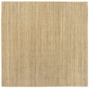 HAMID, Tapis de Jute Granada 100% Fibre de Jute Naturelle, Moquette Douce, Tiss&eacute; &agrave; la Main, Salon, Chambre, 200 x 200 cm