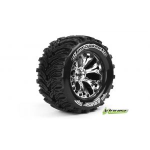 Louise RC - MT-CYCLONE - Pneus 1-10e Monster Truck - Soft - Jantes 2.8" Chromées - BB - GP JATO 2WD