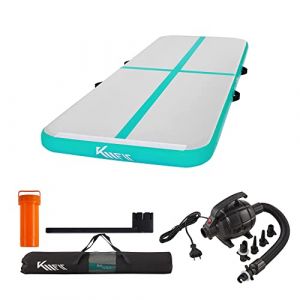 Image de KM Fit Tapis de gymnastique Gonflable Airtrack Tapis de fitness | 5 M |Tapis de Tumbling, tapis d'entraînement Tapis de sport | Vert