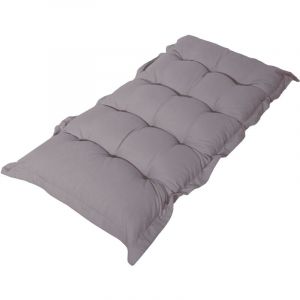 Deco Arts - Coussin capitonné Confort Intérieur Extérieur 120x60cm - Gris Galet