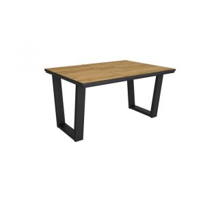 Table à manger, Meuble Salle à Manger, 140x90x74cm, Pour 6 personnes, Meubles de Salon, Style industriel, Chêne et noir - Skraut Home