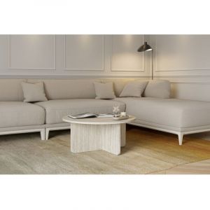 Bobochic Table basse D.80 cm LECCE effet travertin