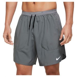 Nike Short 2 en 1 dri fit stride gris xl